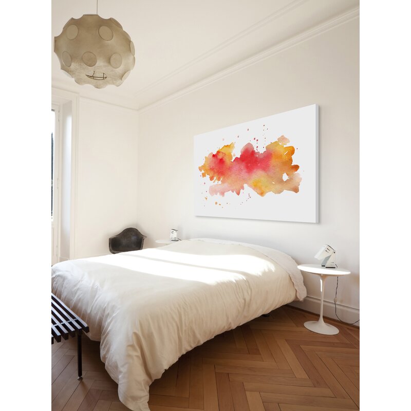 Marmont Hill Orange Splat On Canvas Print Wayfair